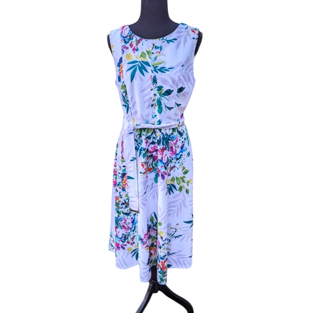 Midi Fit & Flare with Self Belt Sz‎  8 dress